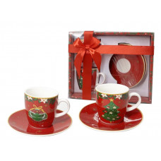 WHITE FLOWER SET 2 TAZZINE CAFFE C/PIATTINO (9pz)